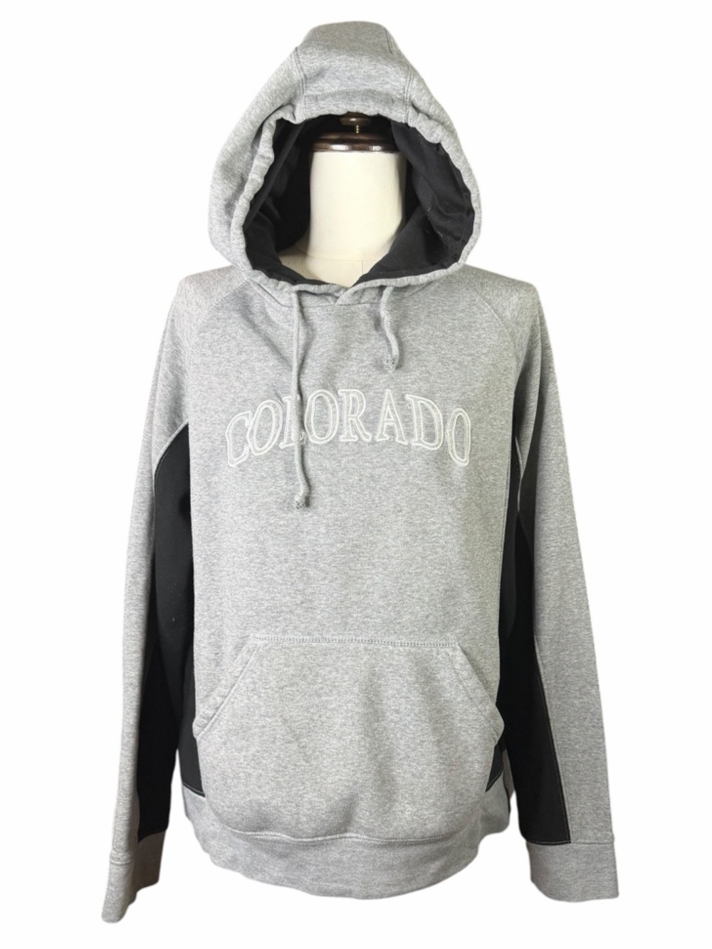 10/$25🦋 Wild Wear Gray & Black Colorblock COLORADO Hoodie - Size XL